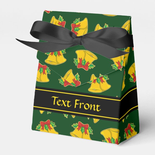Christmas Bells Pattern Favor Boxes (Front Side)
