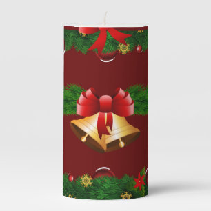 Christmas bells pillar candle