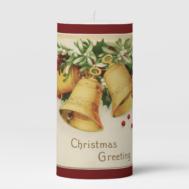 Christmas Bells Pillar Candle (Front)