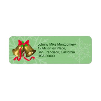 Christmas Bells Return Address Label by thepapershoppe at Zazzle