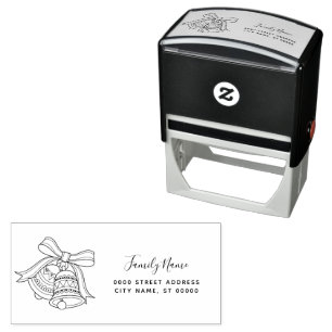 Christmas Bells Return Address Self-inking Stamp