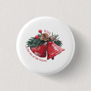 Christmas Bells Round Badge – Ring in the Joy Button