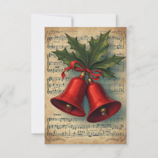 Christmas Bells Sheet Music Thank You Card