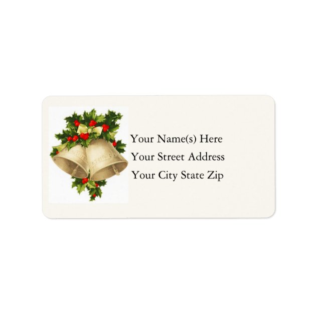 Christmas Bells Vintage Address Label