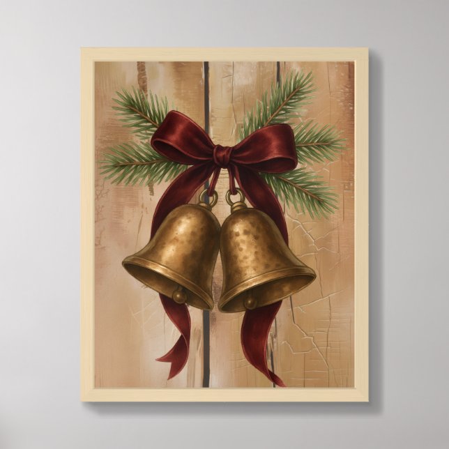 Christmas Bells Wall Art (Framed Front)