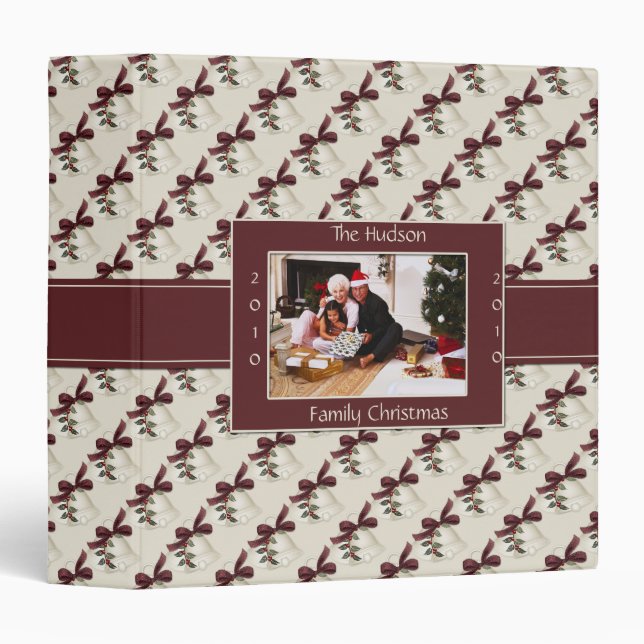 Christmas Bells with Red Ribbons and Holly Binder (Front/Spine)