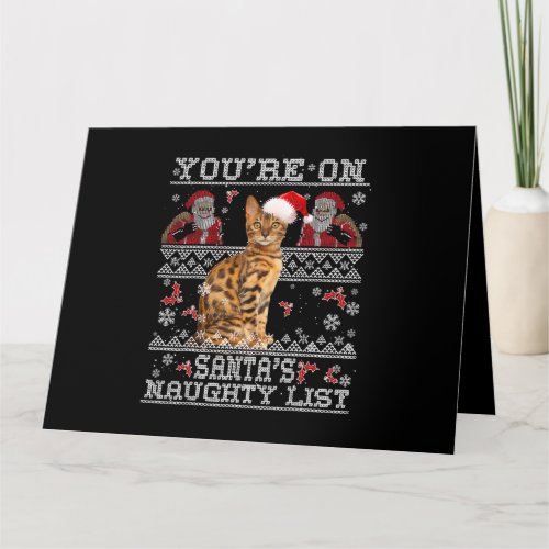 Christmas BENGAL Cat Lover Xmas Ugly Sweater 260 Card