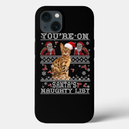 Christmas BENGAL Cat Lover Xmas Ugly Sweater 260 iPhone 13 Case