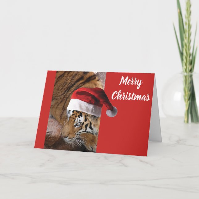 Christmas Bengal Tiger Holiday Card (Front)