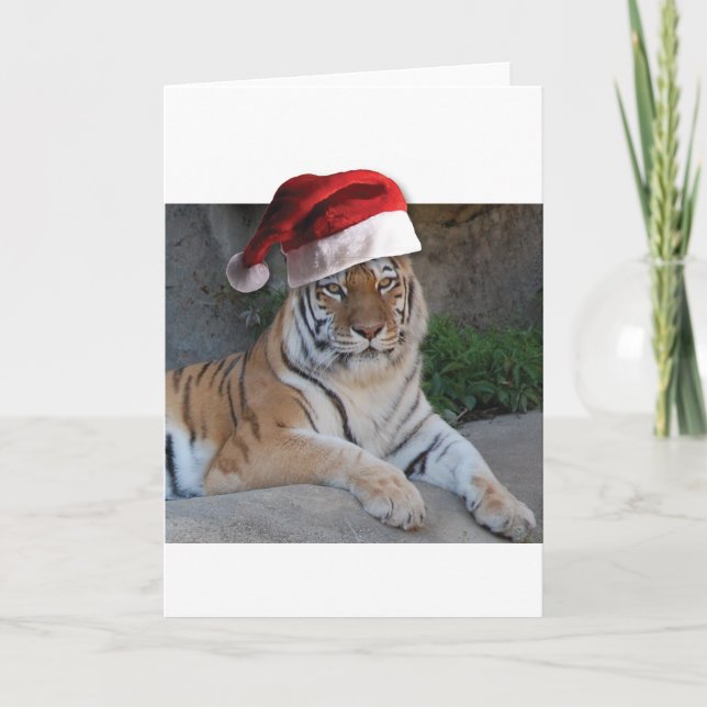 Christmas Bengal Tiger Holiday Card (Front)