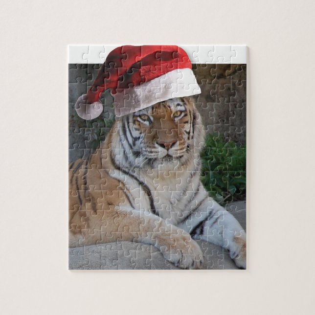 Christmas Bengal Tiger Jigsaw Puzzle (Vertical)