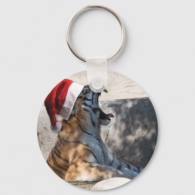 Christmas Bengal Tiger Keychain (Front)