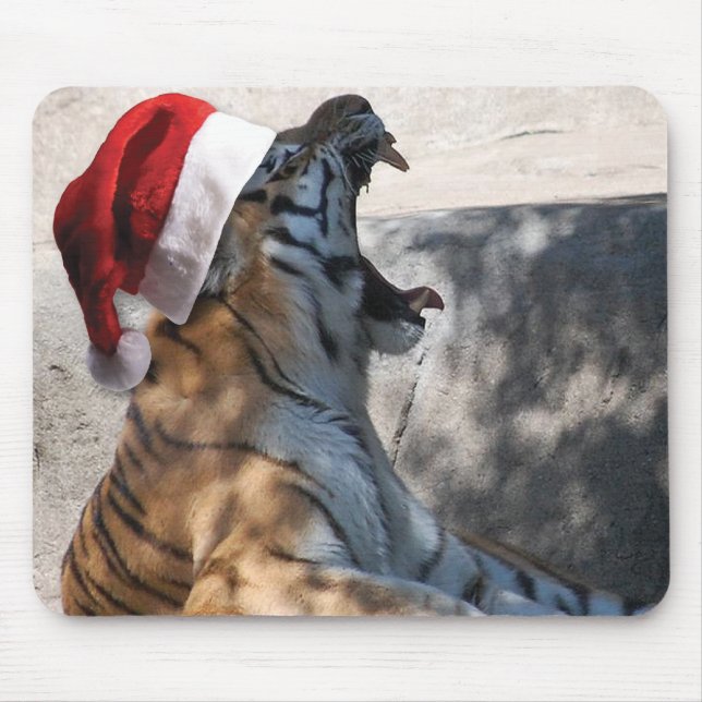 Christmas Bengal Tiger Mouse Pad (Front)