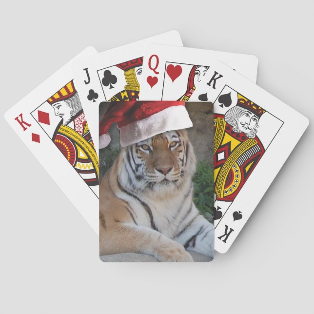 Christmas Bengal Tiger Poker Cards (Back)