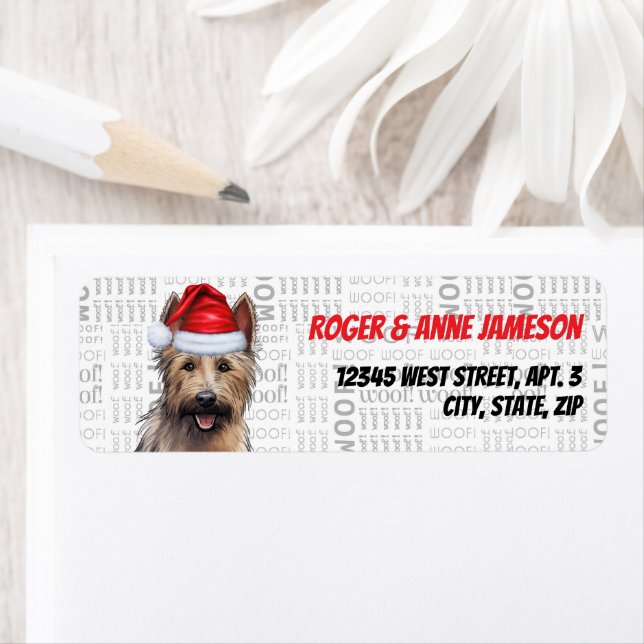 Christmas Berger Picard Dog Holiday Address Label (Insitu)