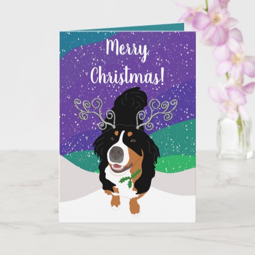 Christmas Bernese mountain Dog Card