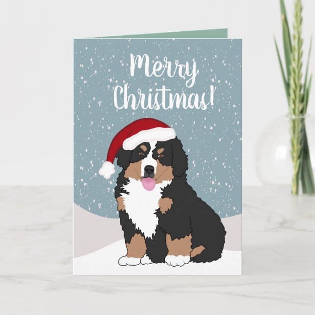 Christmas Bernese Mountain Dog   Card (Front)