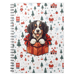 Christmas Bernese Mountain Dog Gift Box Notebook