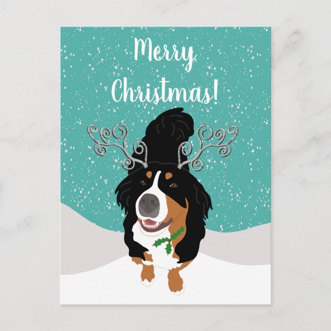 Christmas Bernese mountain Dog Gift Card (Front)