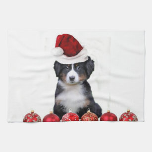 Christmas Bernese Mountain Dog Hand Towel Christmas Bernese Mountain Dog Hand Towel