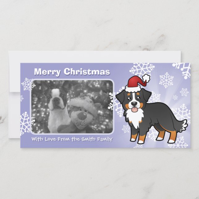Christmas Bernese Mountain Dog Holiday Card (Front)