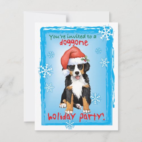 Christmas Bernese Mountain Dog Invitation