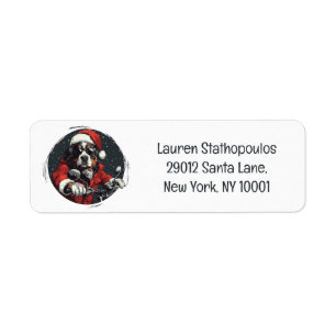 Christmas Bernese Mountain Dog Label