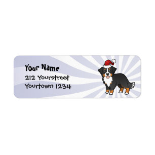Christmas Bernese Mountain Dog Label