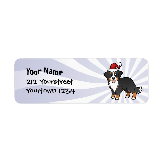 Christmas Bernese Mountain Dog Label (Front)