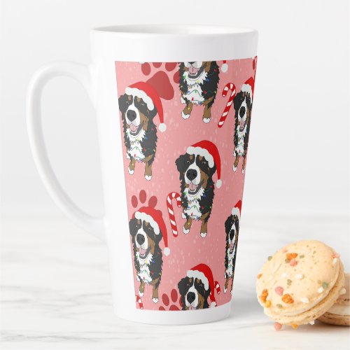 Christmas Bernese Mountain Dog  Latte Mug