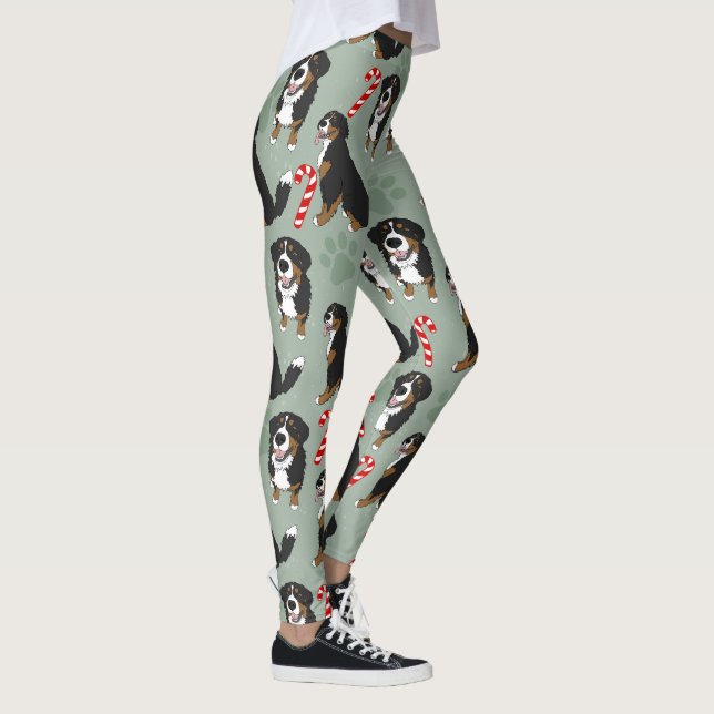 Christmas Bernese Mountain Dog Leggings (Right)