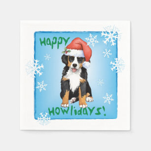Christmas Bernese MountaIn Dog Napkins