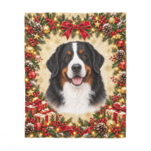 Christmas Bernese Mountain Dog Personalized Photo