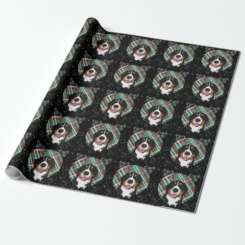 Christmas Bernese Mountain Dog Reindeer Wrapping Paper