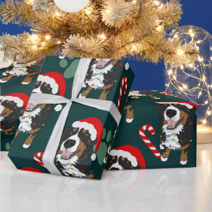 Festive Christmas Bernese Mountain Dog Gift Wrap - Red – The Crafted Bee Co.