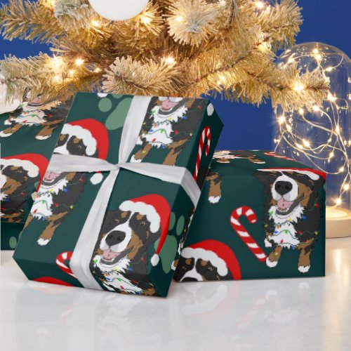 Christmas Bernese Mountain Dog  Wrapping Paper