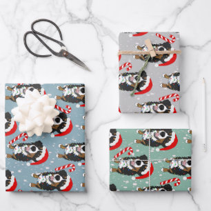 Christmas Bernese Mountain Dog Wrapping Paper Sheets