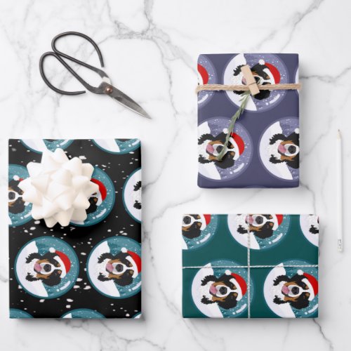 Christmas Bernese Mountain Dog Wrapping Paper Sheets