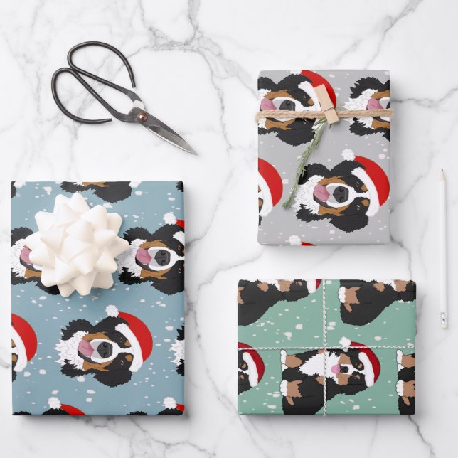 Christmas Bernese Mountain Dog  Wrapping Paper Sheets (Front)