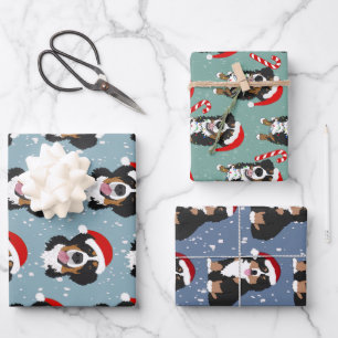 Christmas Bernese Mountain Dog Wrapping Paper Sheets