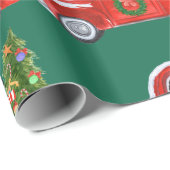 Christmas Bernese Mountain Dogs Red Truck Wrapping Paper (Roll Corner)
