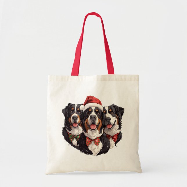 Christmas Bernese Mountain Dogs Tote Bag (Front)