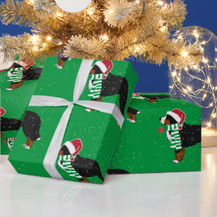 Christmas Bernese Mountain Holiday Dog  Wrapping Paper