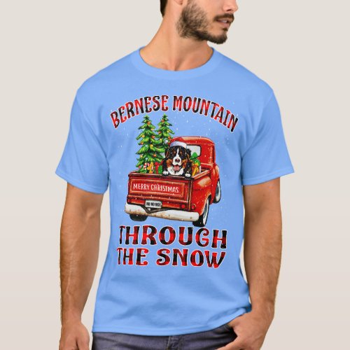 Christmas Bernese Mountain Through The Snow Dog Sa T_Shirt
