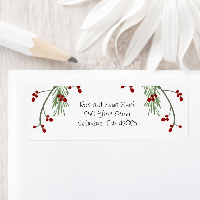 Christmas Berries and Garland Label (Insitu)