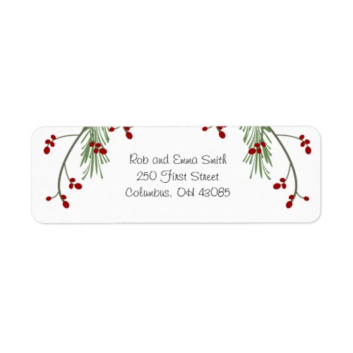 Christmas Berries and Garland Label
