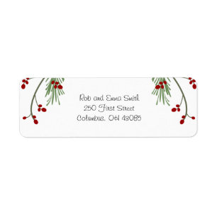 Christmas Berries and Garland Label