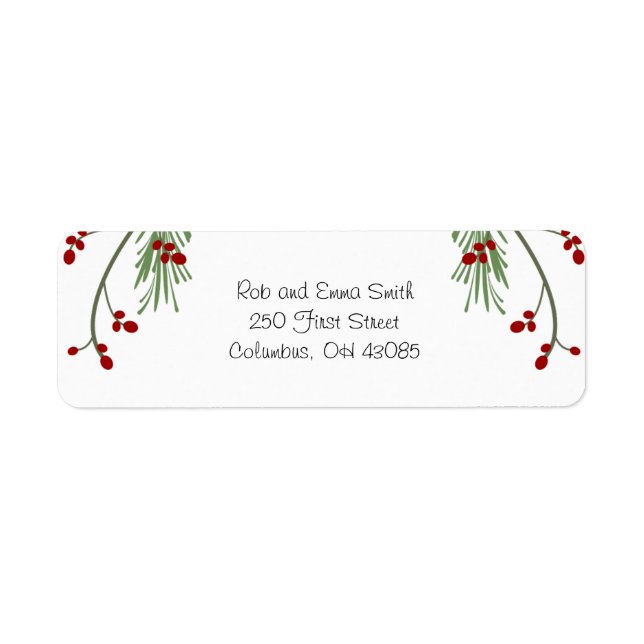 Christmas Berries and Garland Label (Front)