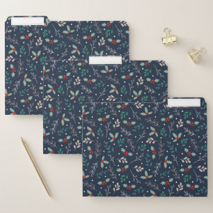 Christmas Berries, Branches, and Leaves Pattern File Folder
