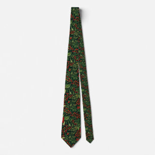 Christmas Berries Flowers Neck Tie